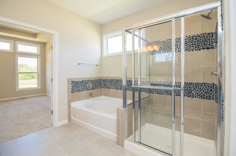 Tile-Design Shower Enclosure
